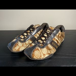 Coach Kirby Brown Sateen Sneakers Womens Size 7